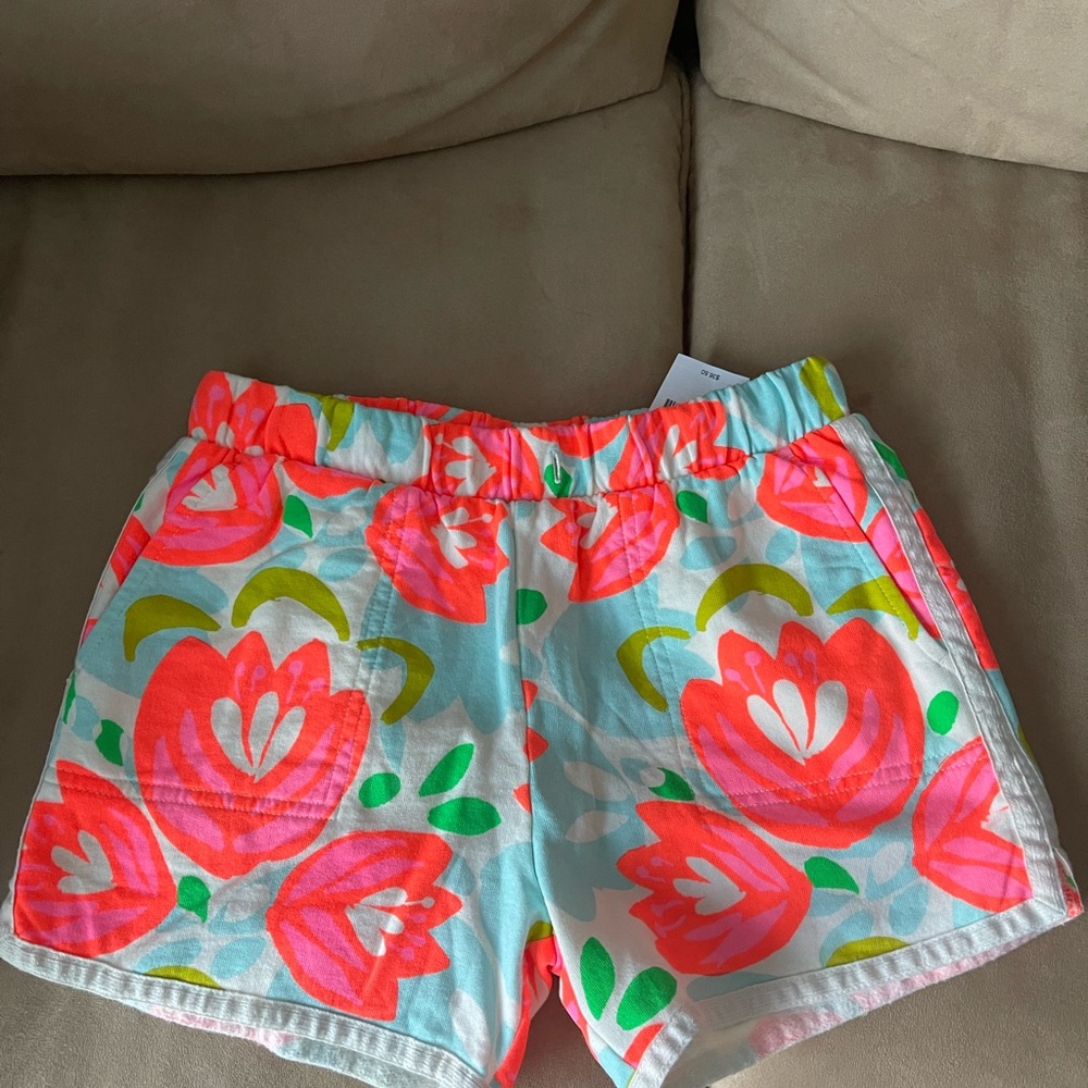 Crewcuts Floral Kids Shorts - Pink and Green